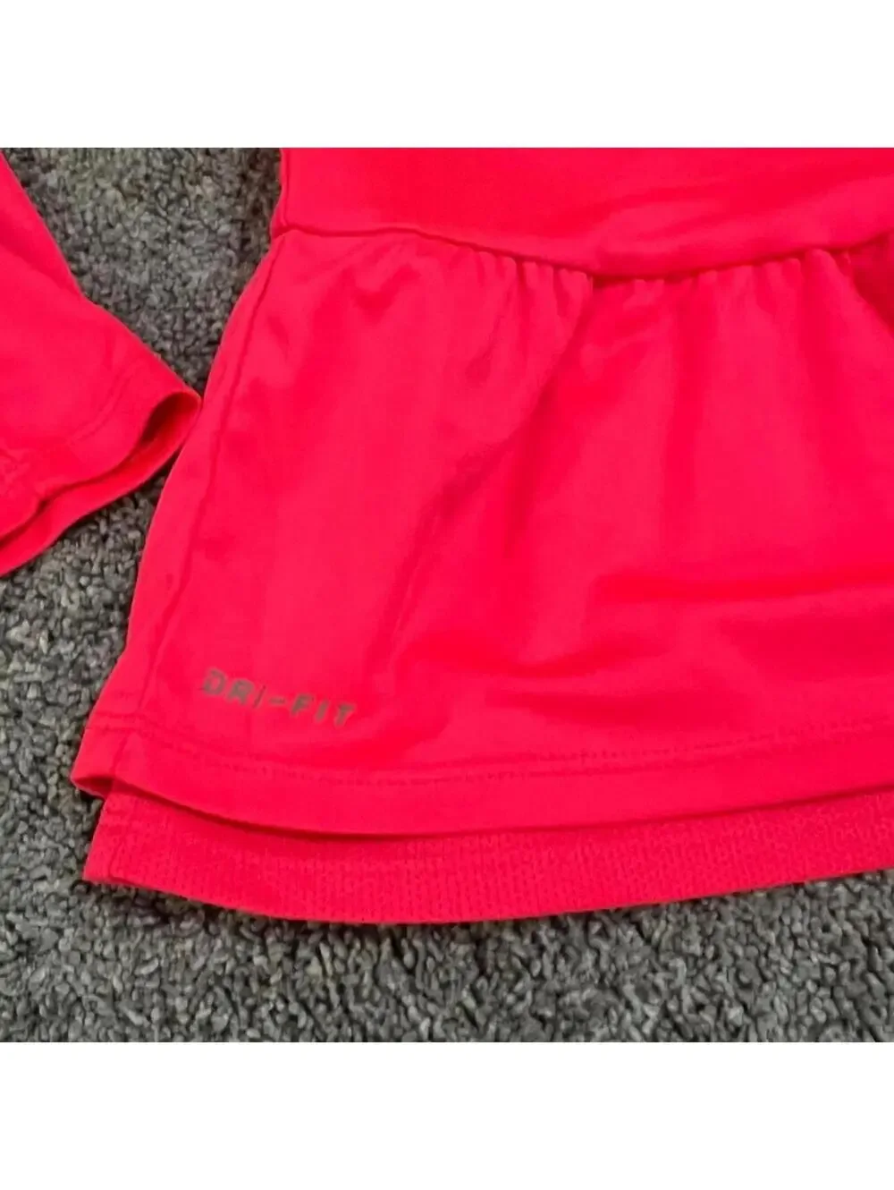 Nike Girl's Youth Pink Long Sleeve Swoosh Logo Ruffled Tiered Shirt size Small